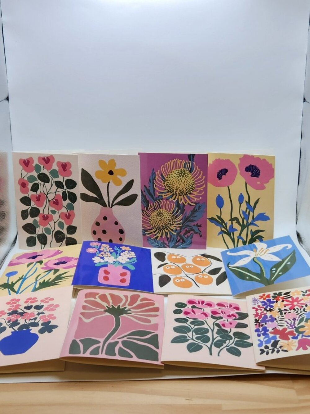 Floral art notecards set of twelve NIP